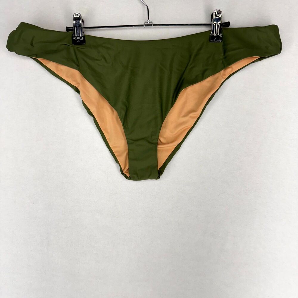 J.Crew Bikini Bottom Curved Waist Cheeky Dark Green Ladies Size XXL BC125 SAF